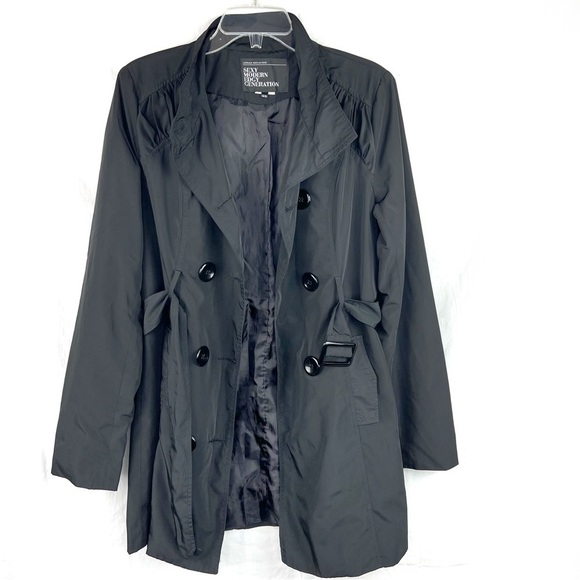 EUC-SEXY Modern Edgy Generation Urban Behavior DoubleBreasted belted Trench Coat - Picture 9 of 14